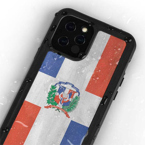 Dominican Republic Flag Faded iPhone 12 Pro Max Waterproof Case